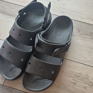 CROCS Black Dual-Strap Comfort Sandals MENS 14